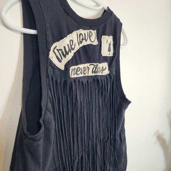 Ouroboros symbol, Black Sleeveless Tee – Upcycled, Handmade & Perfect for Summer - Picture 8 of 12